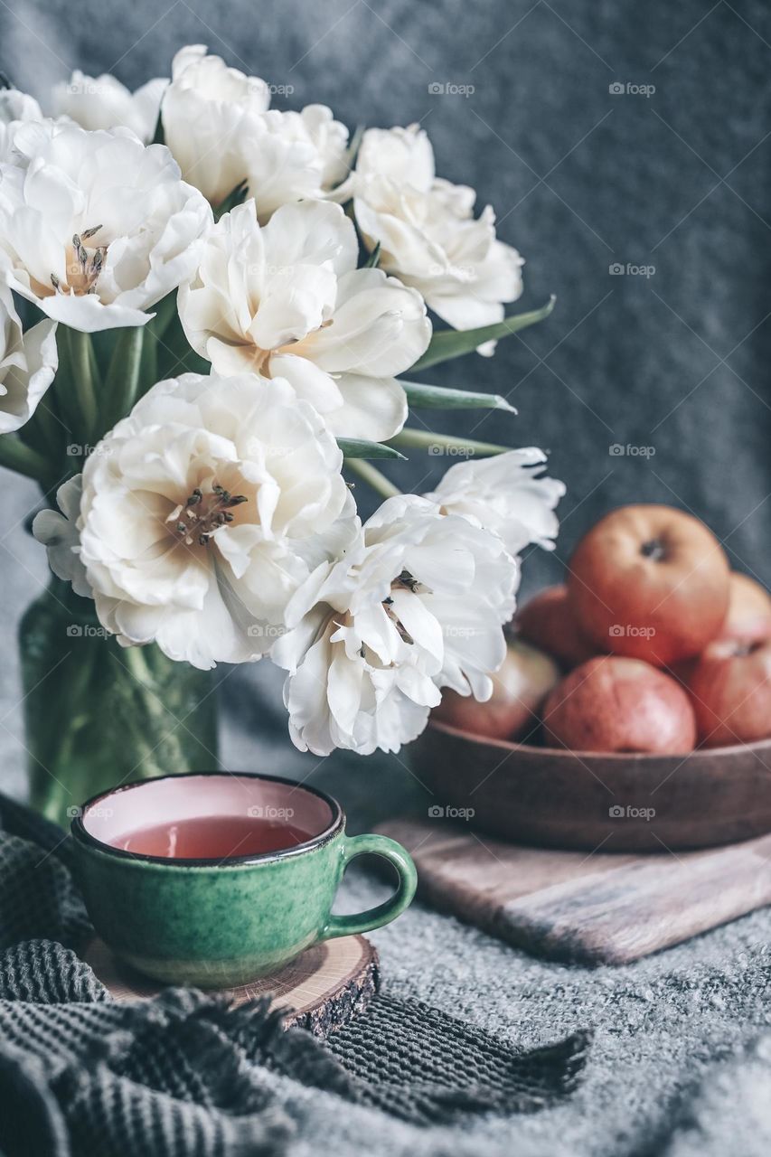 Still life flowers in the vase 