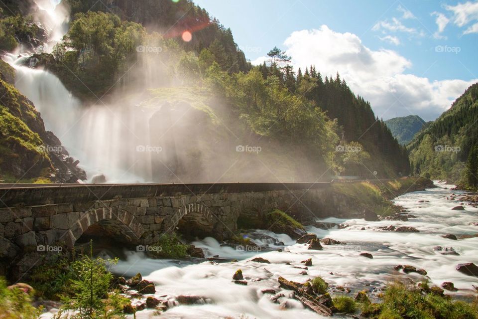 Latefossen waterfall in Norway