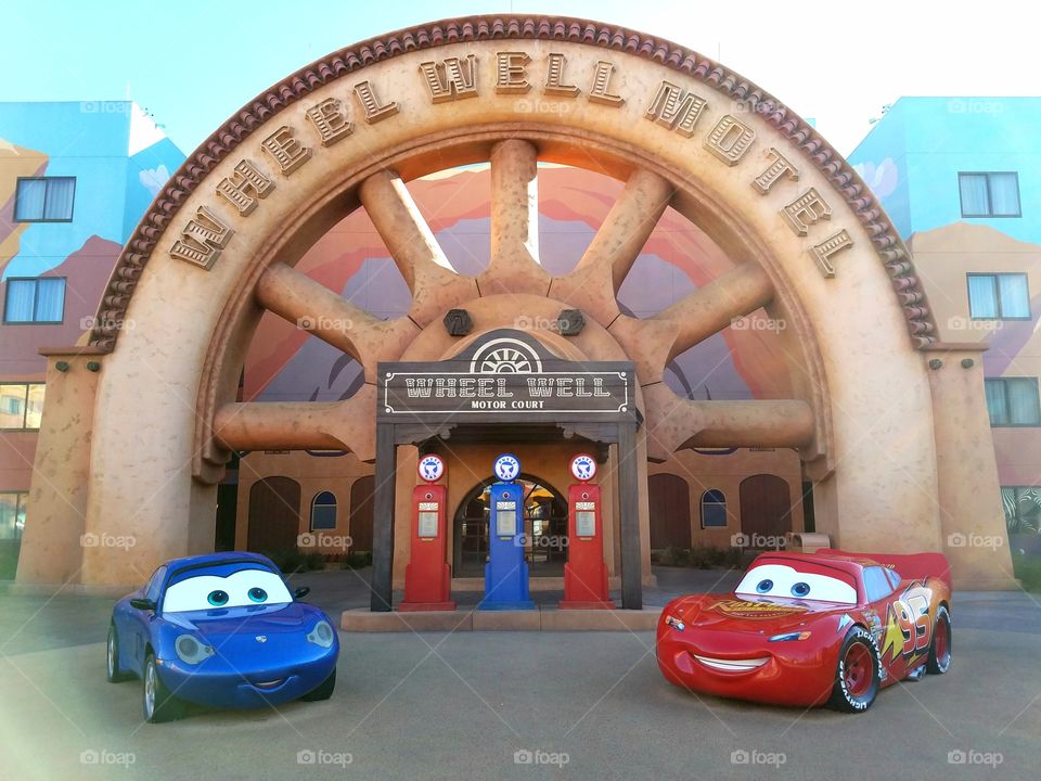 Lightning McQueen and Sally at Disney's Art of Animation resort
