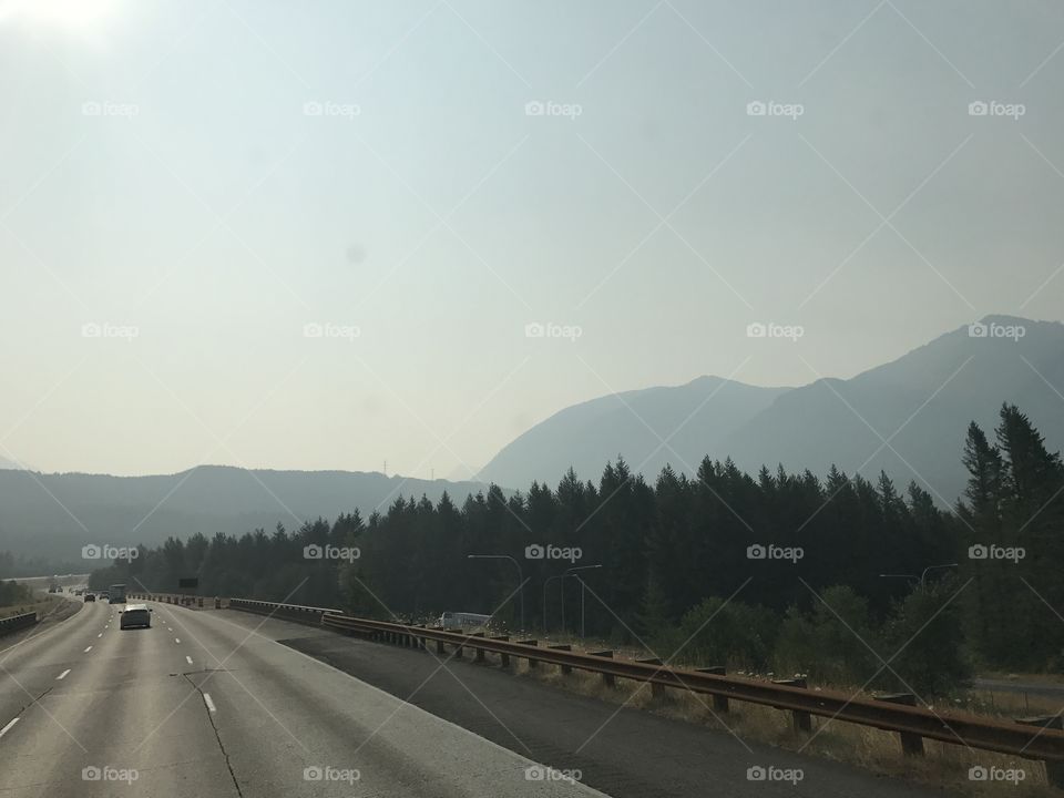 Driving through Washington 
Canadian smoke 