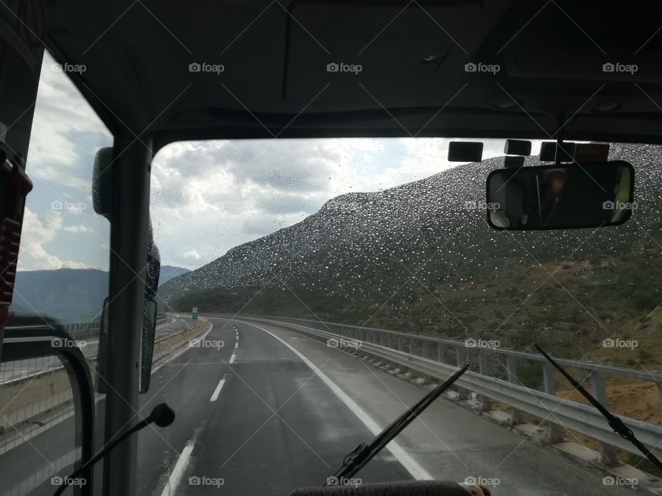 Interior of a bus