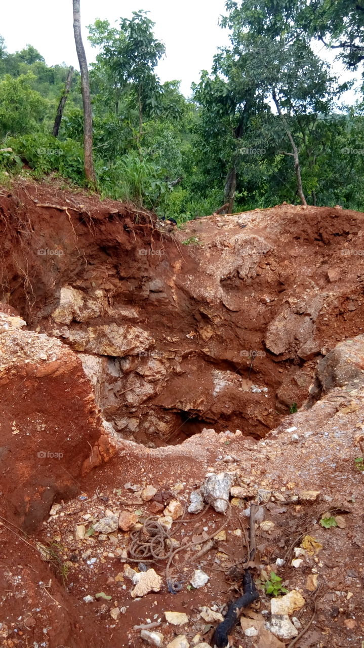 open pit mining for solid mineral