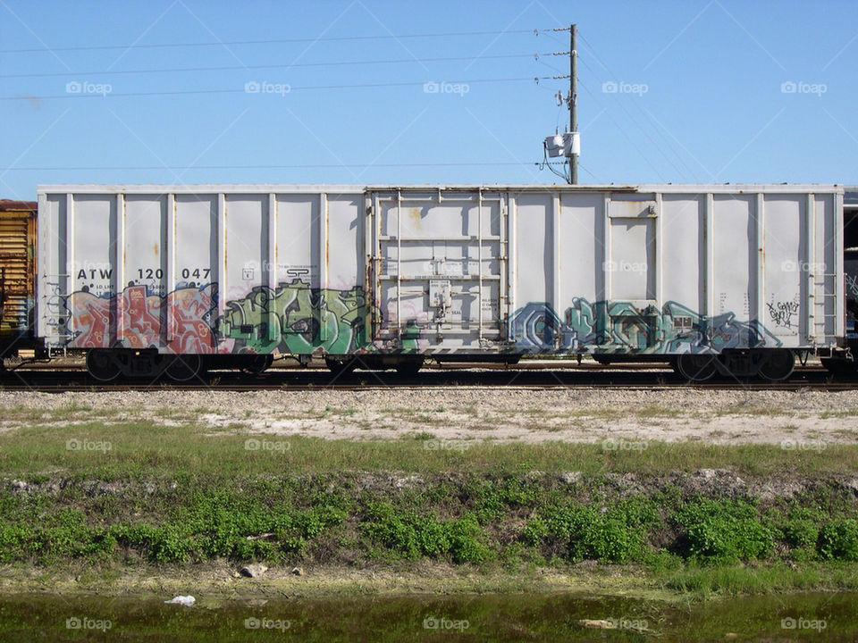 graffiti train art road by justinv