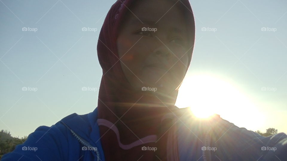 woman and sunset