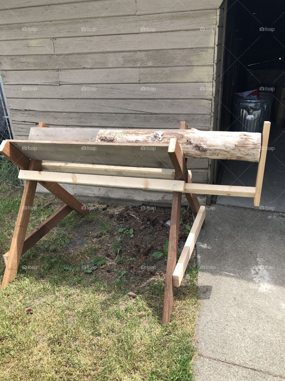 Homemade Sawbuck with 16” cut stopper