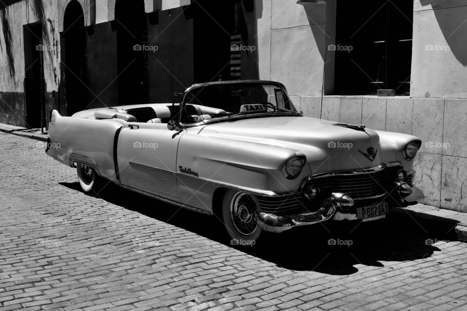 Old style American open roof car in Havanna cuba