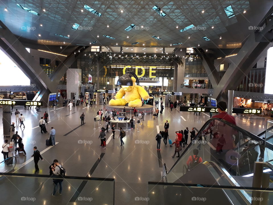 inside the Doha international airport