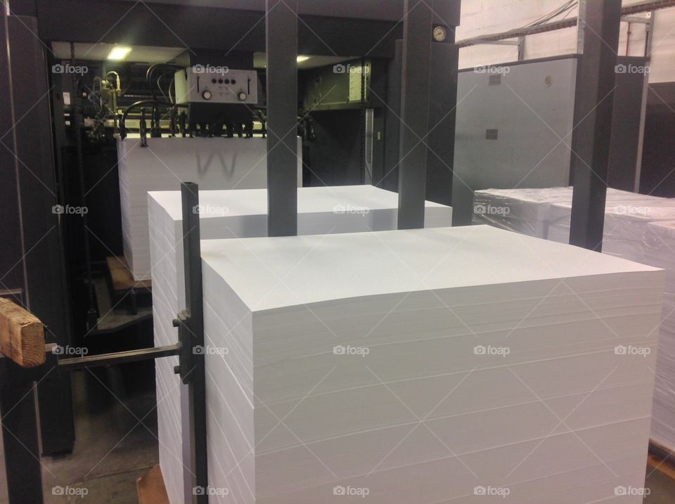 Paper loaded on press