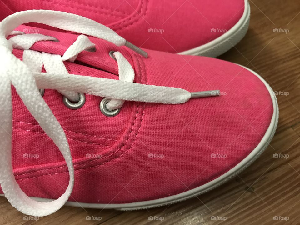 Side View Pink Sneakers