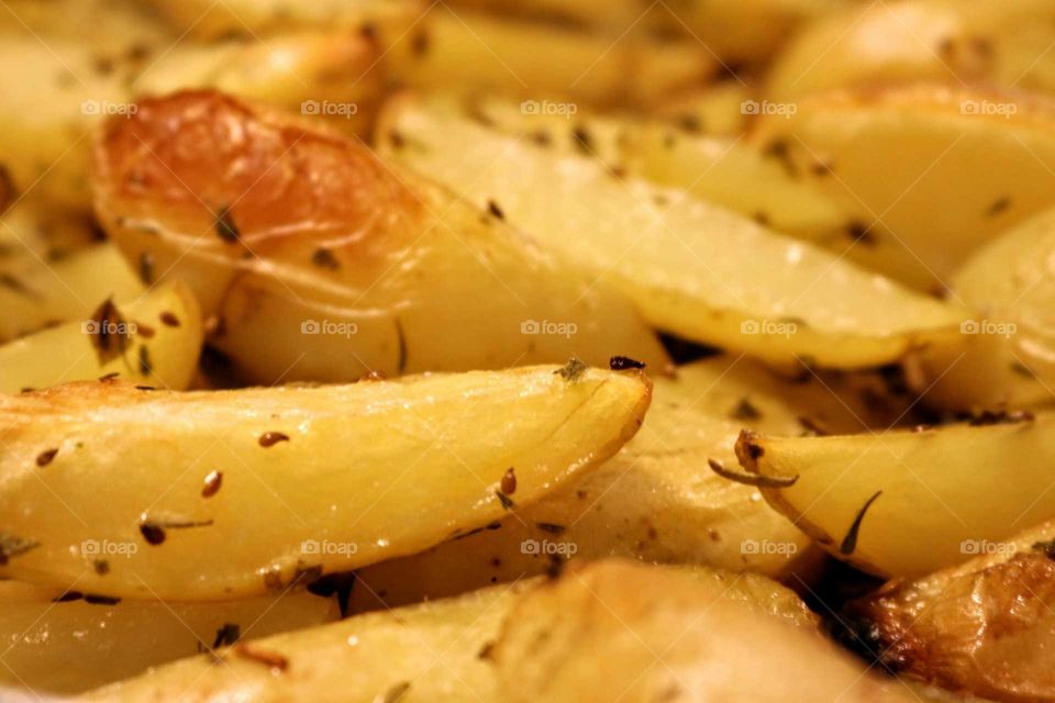 Sliced baked potatoes