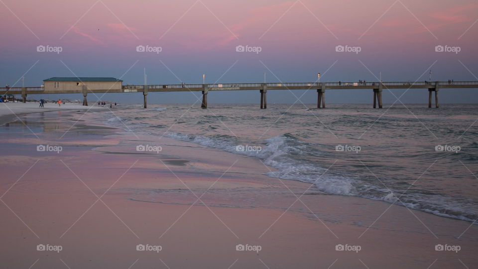 Beach during sunset