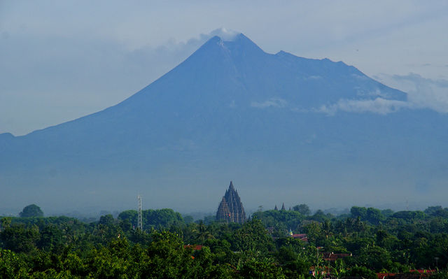 Volcano and Temple