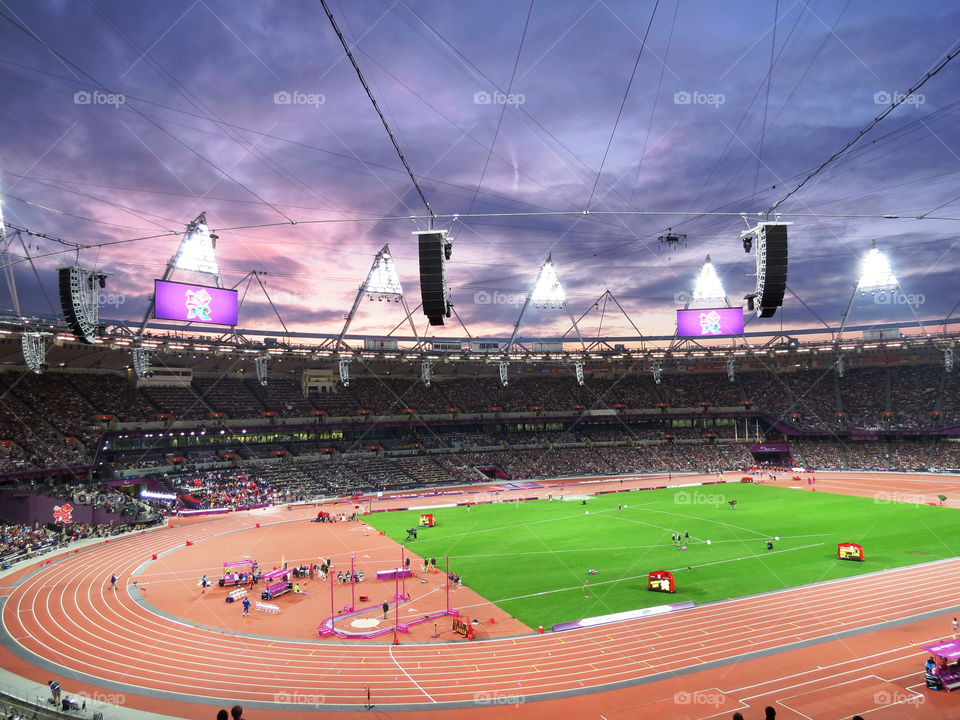 sport field sunset london by llotter