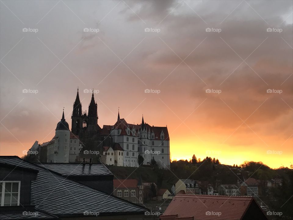 Meißen Sonnenuntergang April 2018 Deutschland