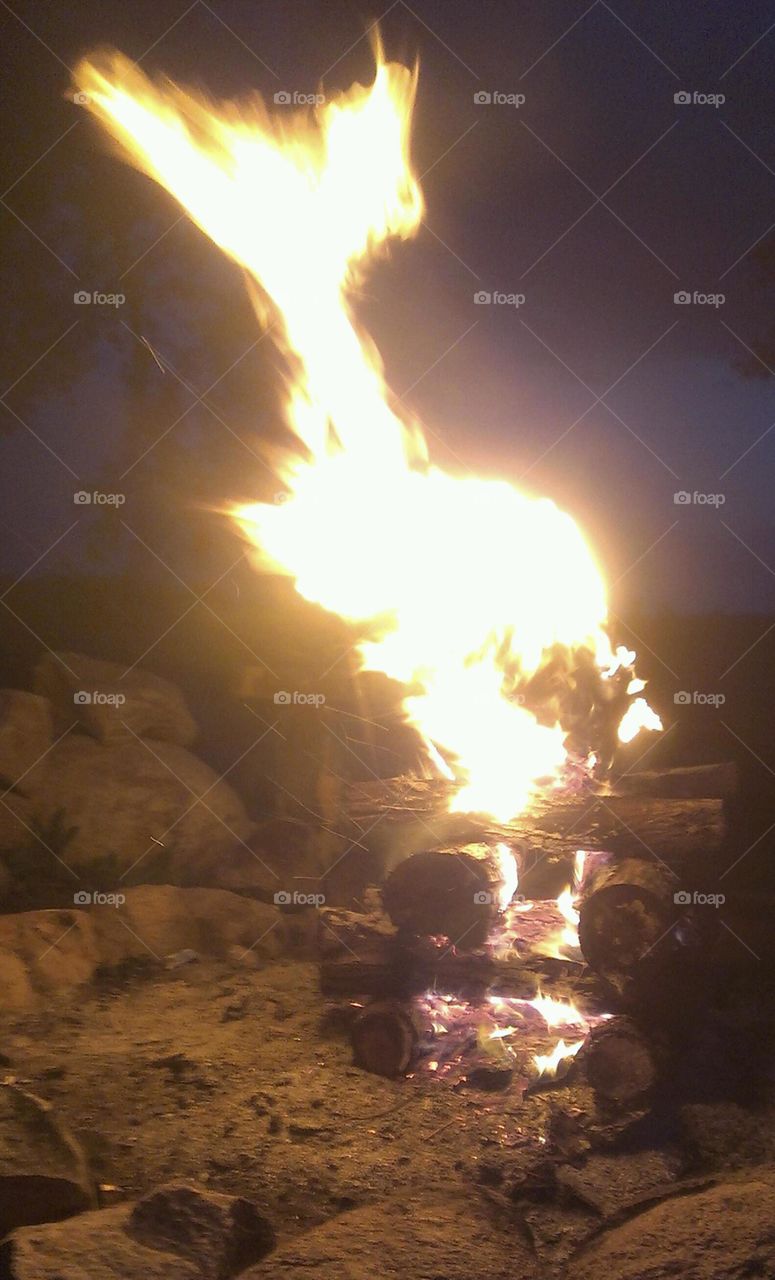 Campfire with Eagle Flame