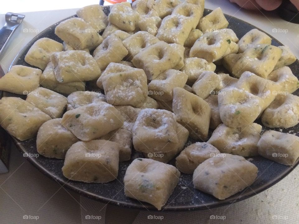 Homemade potato gnocchi. 