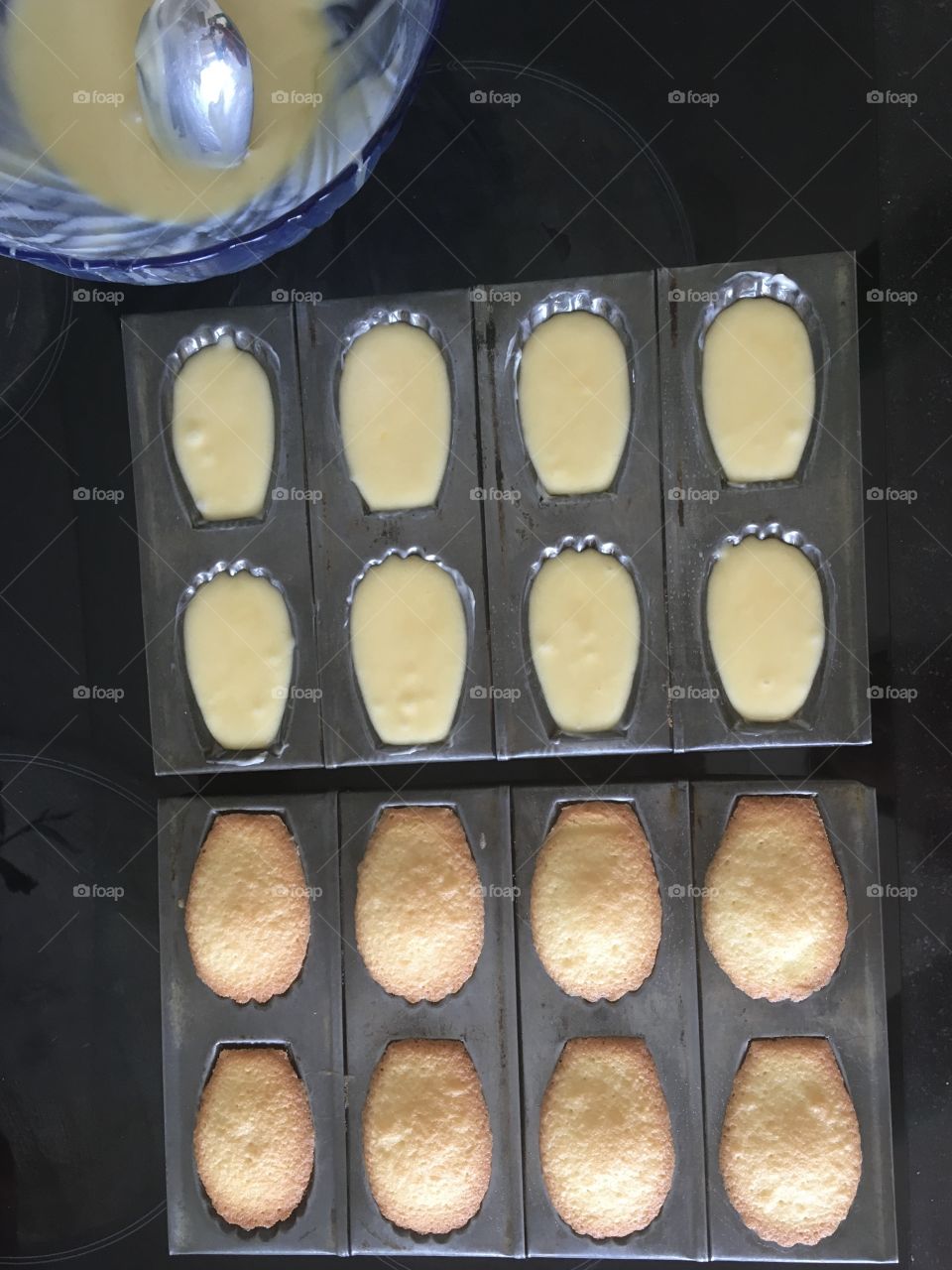Preparing homemade Madeleines 
