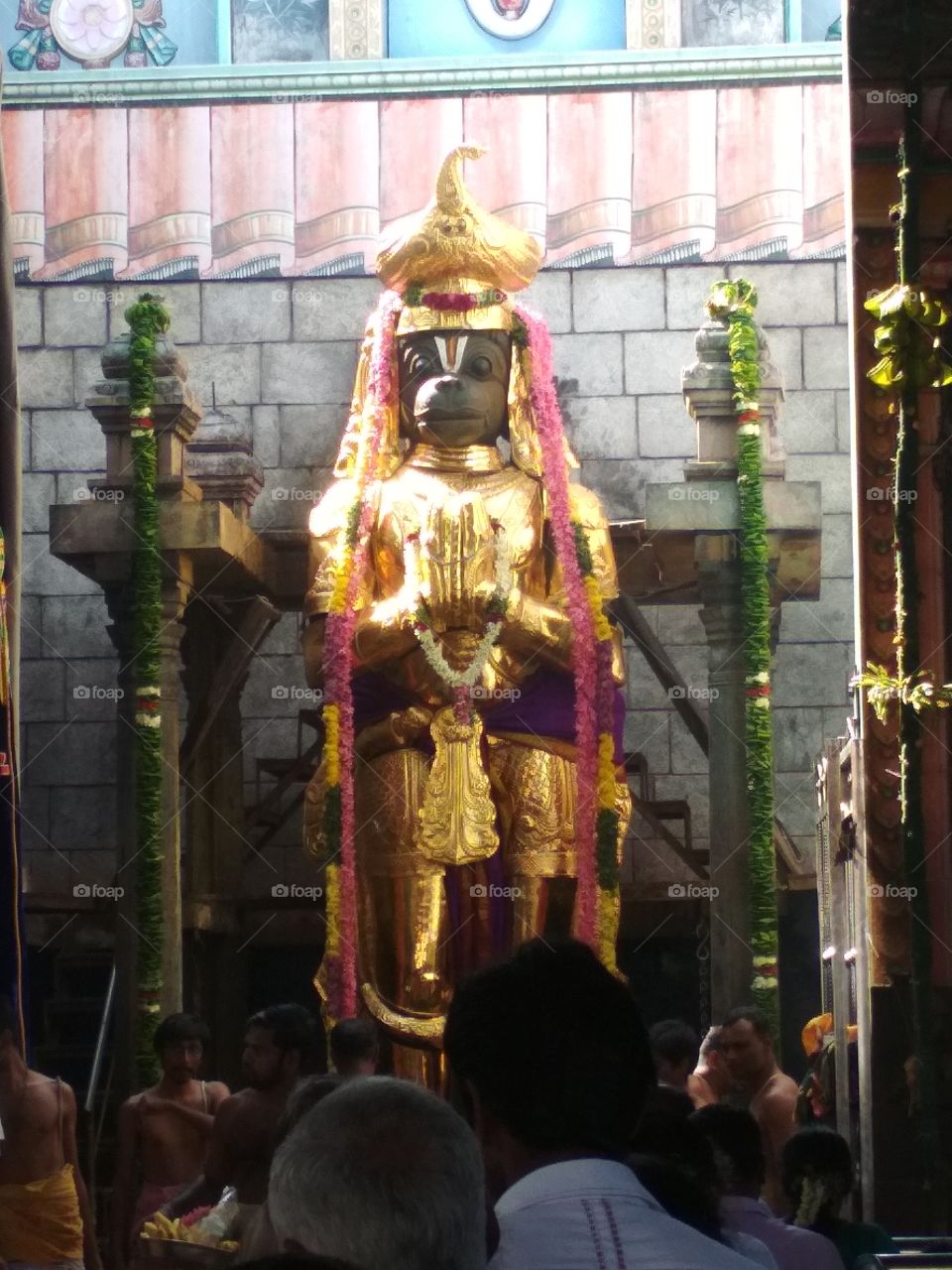 Hanuman god in golden robe