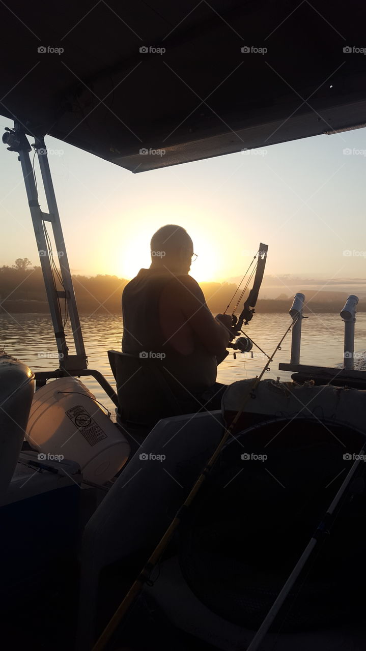 bow fishing on the river