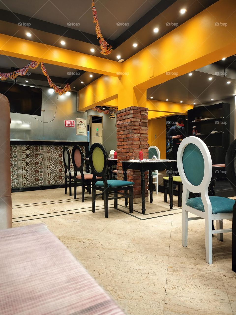 interior decor of cafe and restaurant