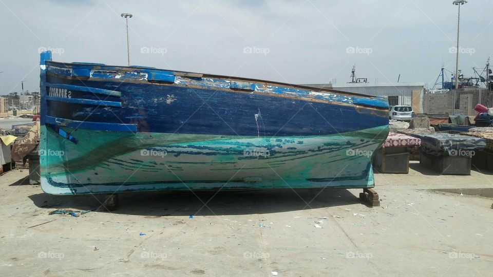 Beautiful blue boat