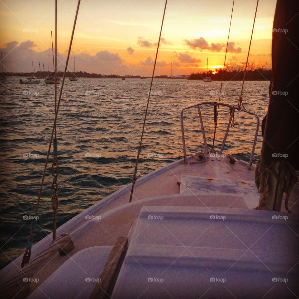 Sunrise on the bow