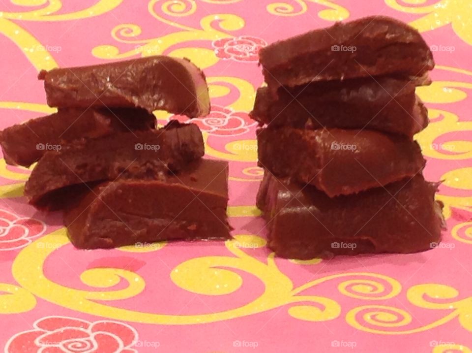 Delicious homemade chocolate fudge.