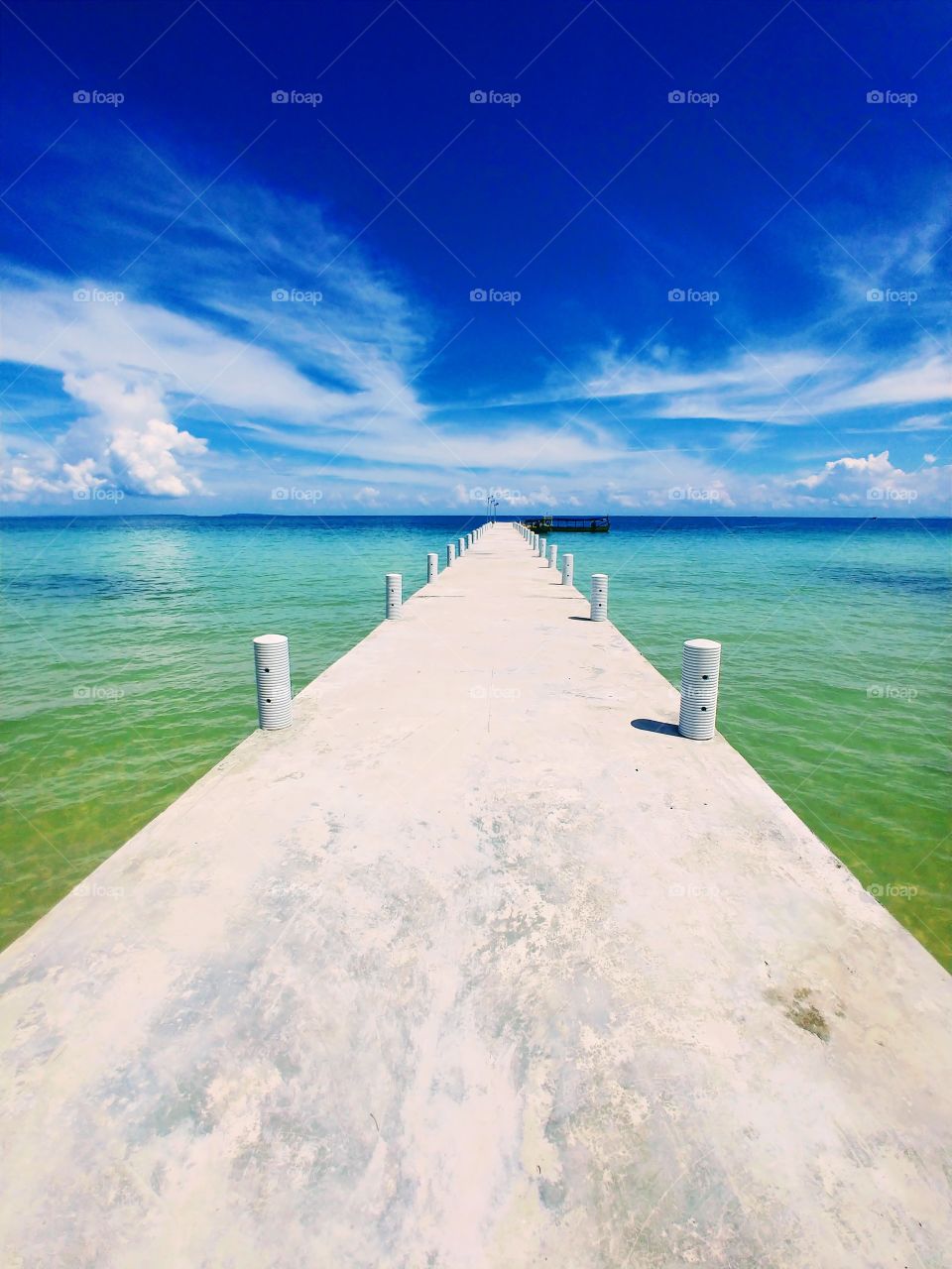 The view of the main pier on Koh Rong island in Cambodia
