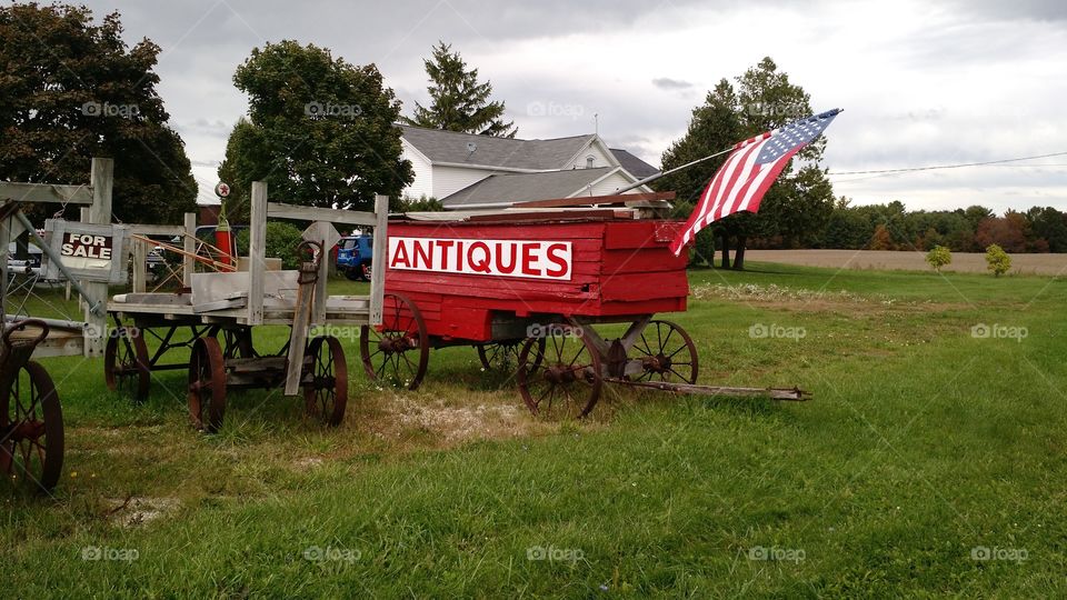 red wagon antique sign