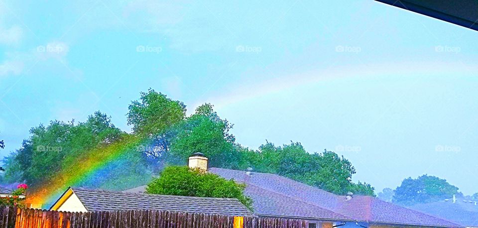 A real rainbow after a rain storm.