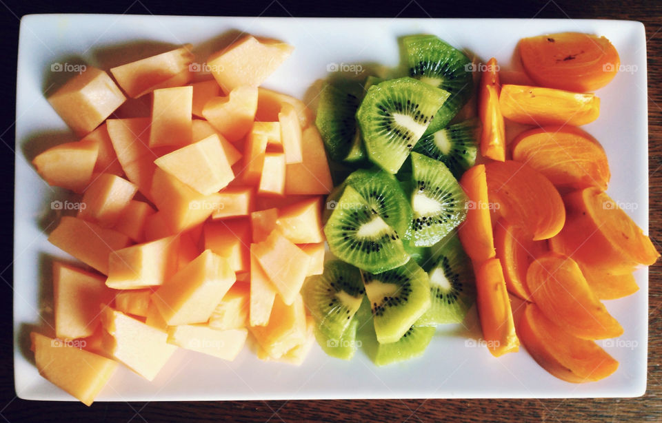 Summer food!. Fruits on the plate