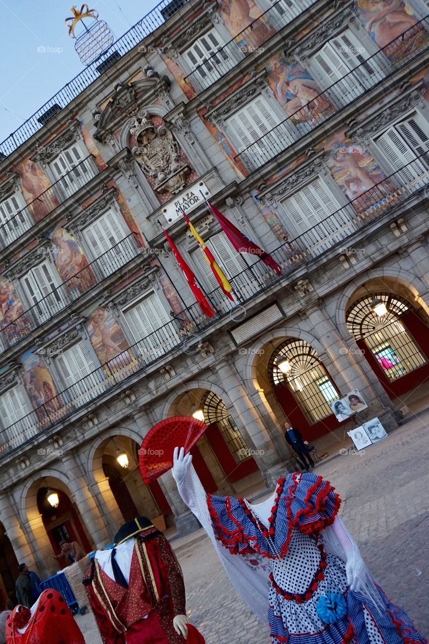 Traditional clothing in Plaza Mayor, Madrid 