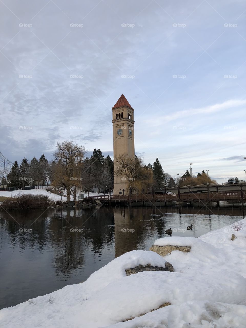 Clock tower in the Winter