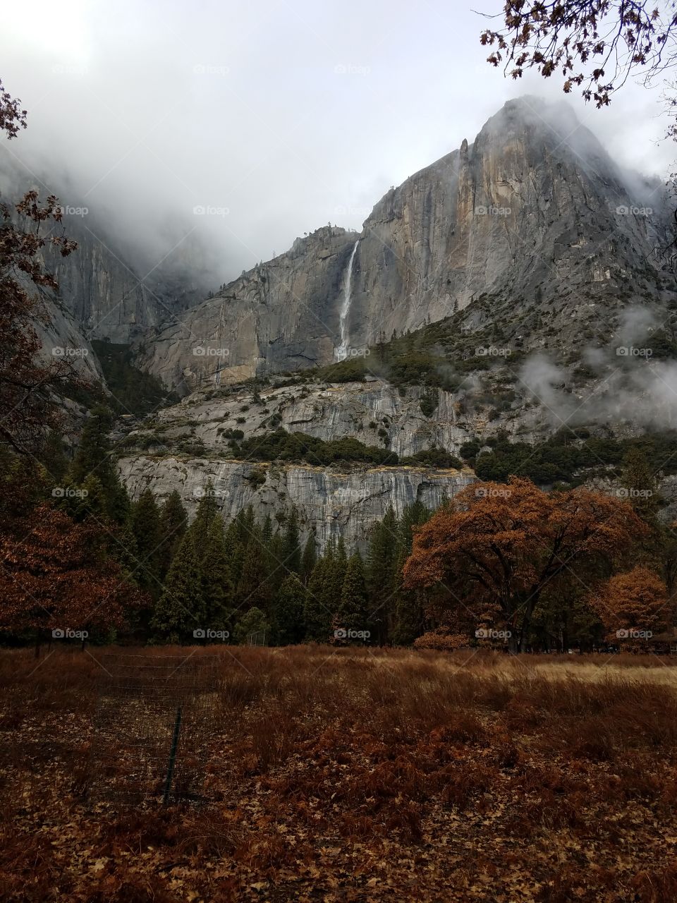 Upper Yosemite Falls in Fall