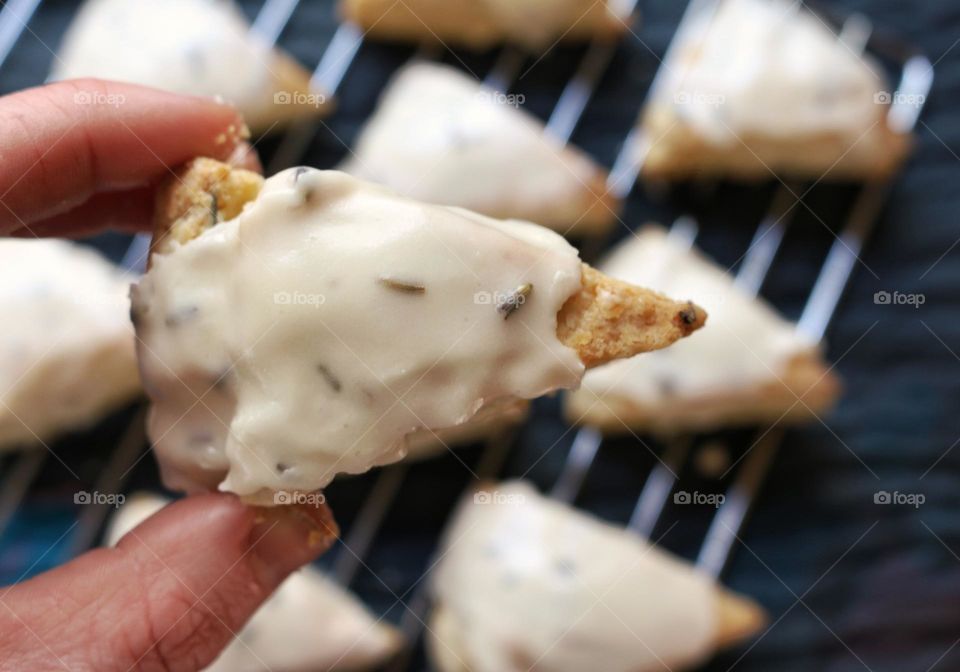 Homemade Lavender Vanilla Scones.