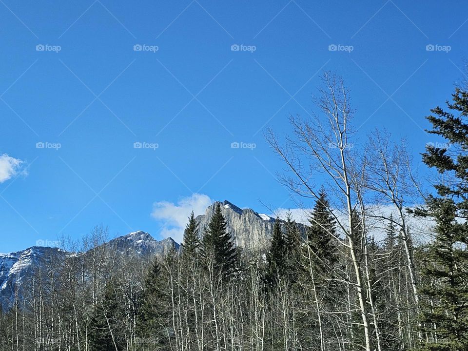 Flat faced mountains