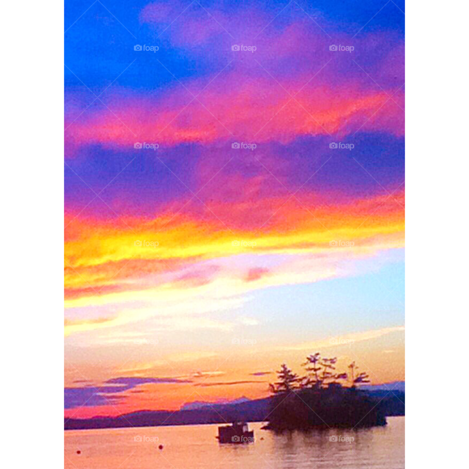 Sunset. Sunset on the lake