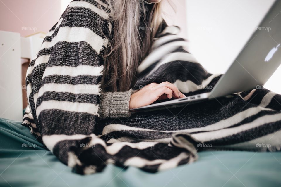 Girl using laptop