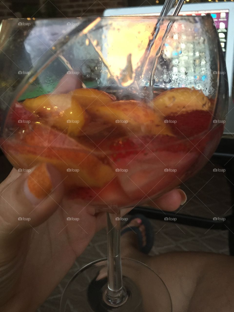 Champagne with fruit 