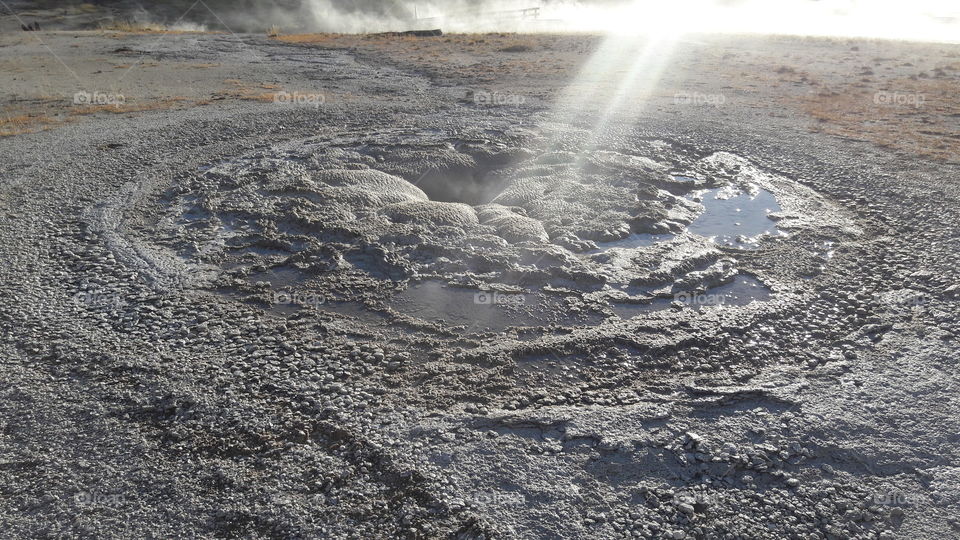 Mud bubbles at yellowstone