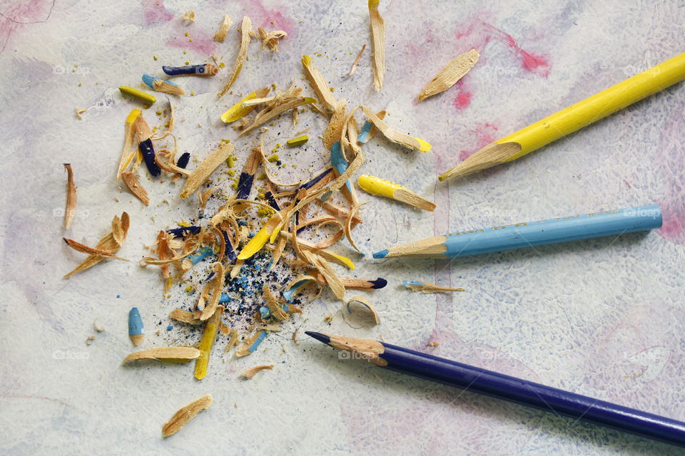 Colored pencils shavings 3