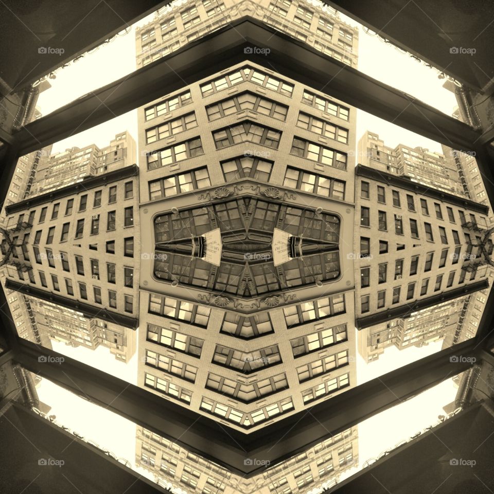 View from Pioneers Bar in Lower Manhattan - 29th between 6th and 7th - in Sepia - May 12th 2017