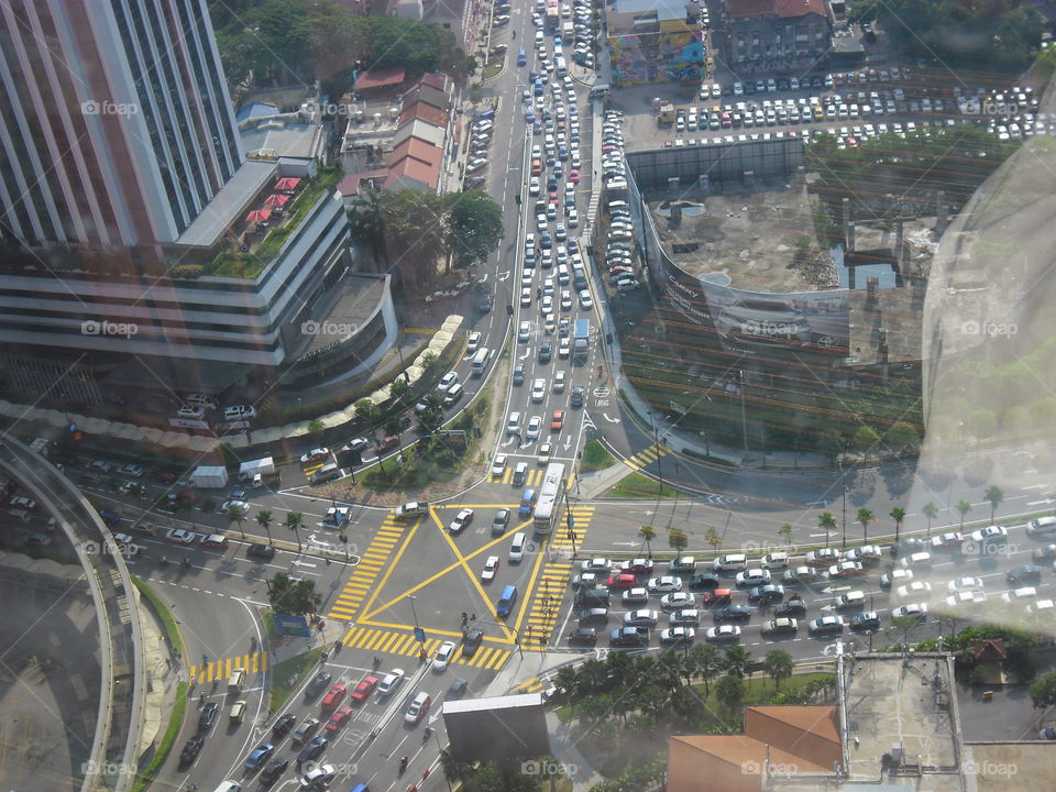 The traffic in Kuala Lumpur. that was the traffic in time square in Kuala Lumpur