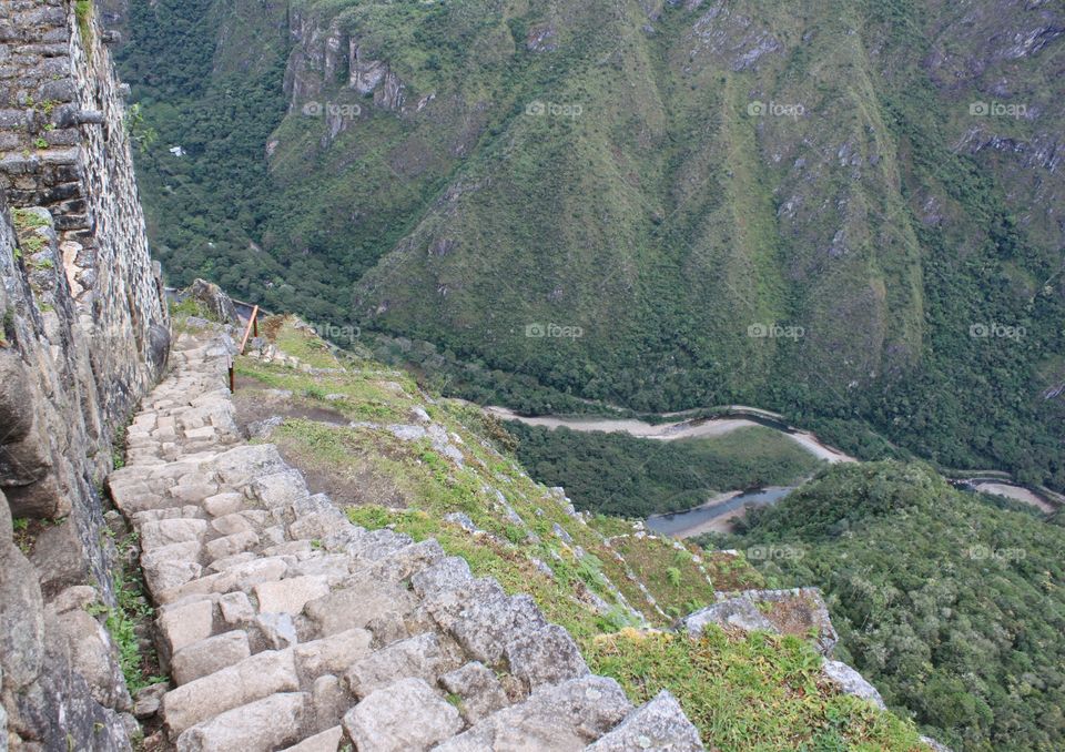 The hike up Waynapicchu Mountain in Peru