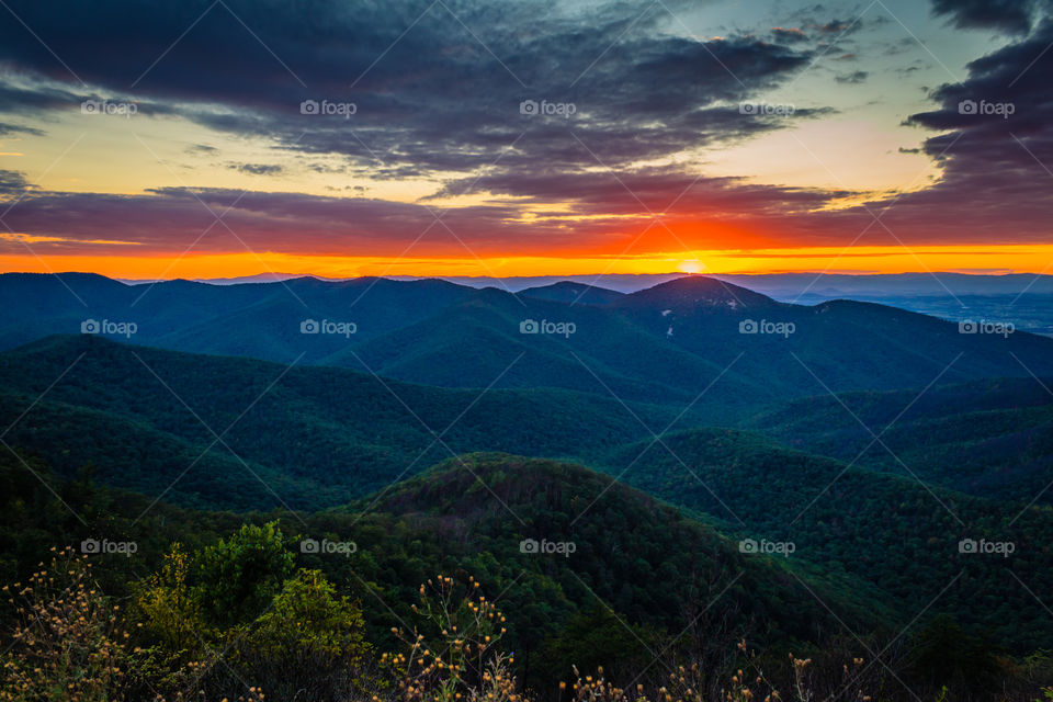 Sunset in Shenandoah National Park, VA