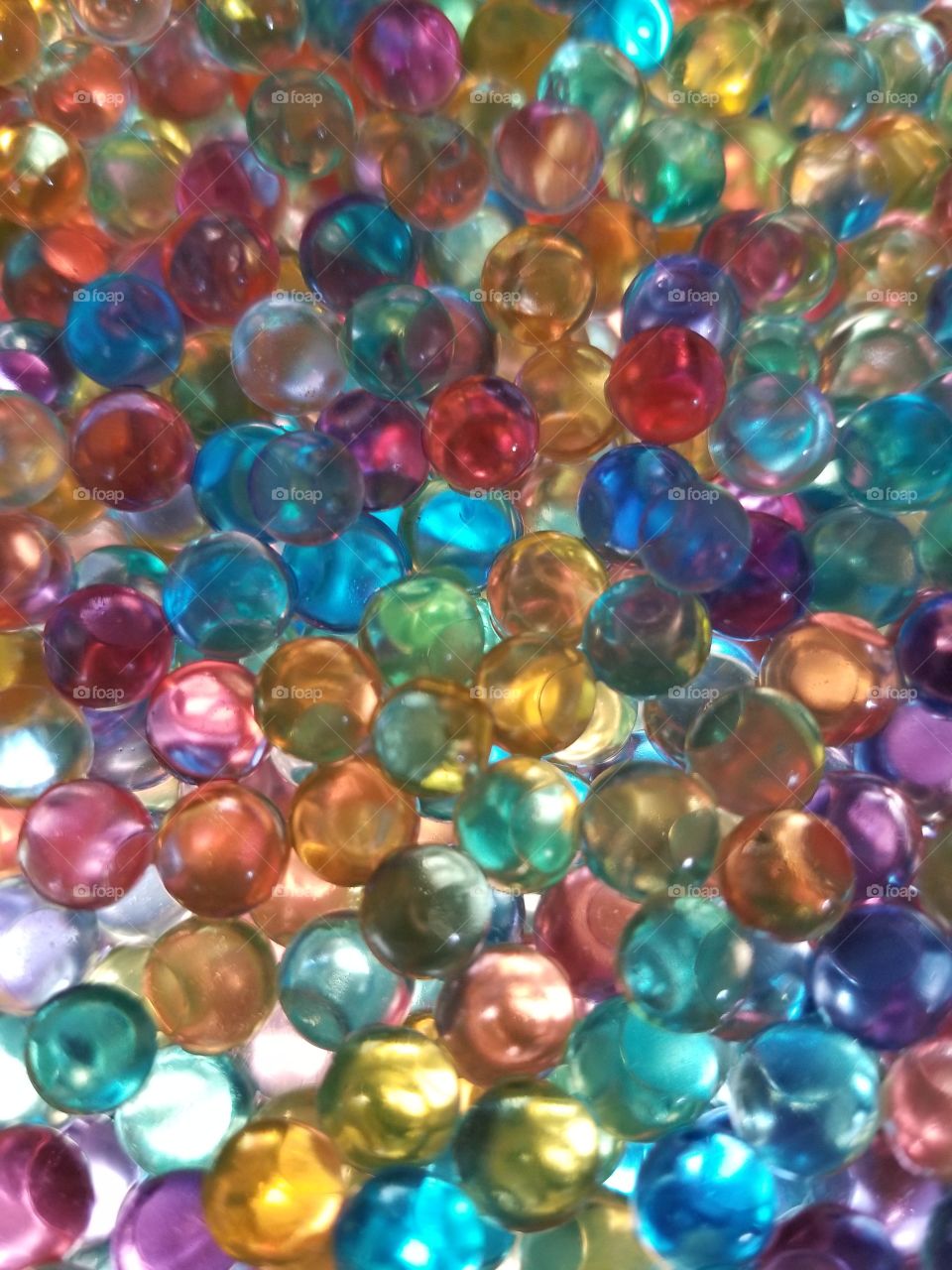 multi-colored water beads