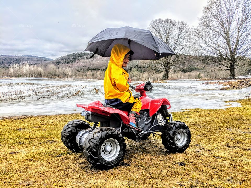 umbrella while fourwheeling