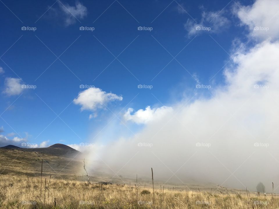 Rainbow cloud on Mauna Kea