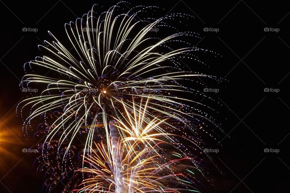 Long exposure fireworks shot on the 4th of July