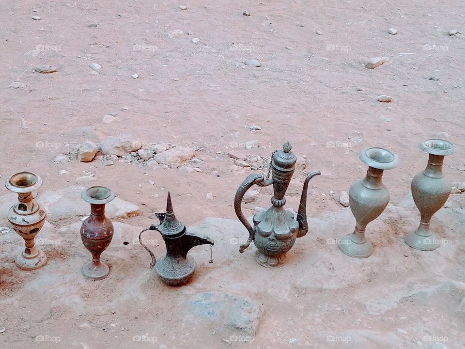 Tea pots in Petra, Jordan